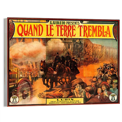 1913 When the Earth Trembled (Lubin) French Movie Poster or Canvas Home Decor