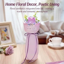 ROKR 3D Plastic Purple Rose Flower Puzzle Artificial Flowers DIY XMAS Gifts