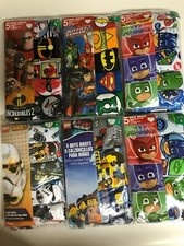 Boys Size 4 Underwear Asst 5 packs Lego, Batman, PJ Masks, Incredibles 2, BRIEFS