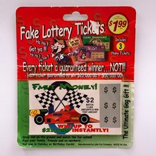 Gag Fake Lottery Tickets Pack of 3 Phony Scratchers Prank Surprise Joke Birthday
