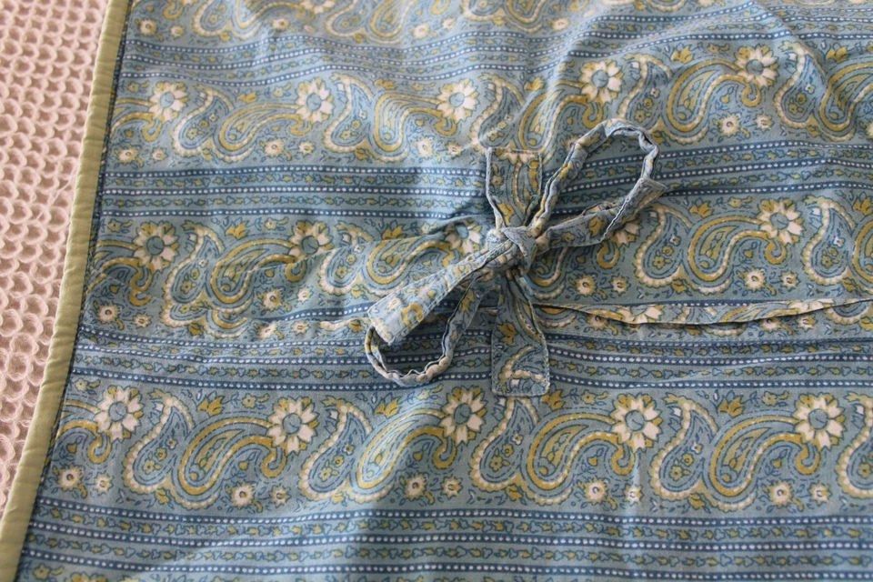 Pottery Barn Paisley Euro Pillow Shams Green Blue Set Of 2 - Image 4 of 4