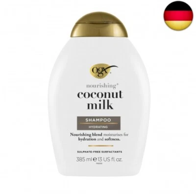 OGX Coconut Milk Shampoo (385 ml), feuchtigkeitsspendendes Haarpflege Shampoo
