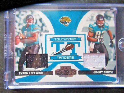 2005 Donruss Playoff  Football Card  Duel Jerseys  BYRON LEFTWICH & JIMMY SMITH