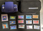 Indigo Gameboy Advance & Glow Guard Flip Top InterAct Case and Games Nintendo