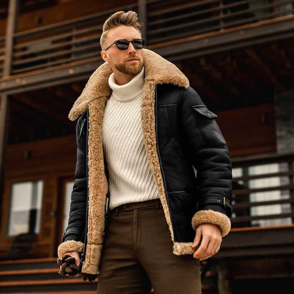 Men's Casual Coat Lapel Jacket Denim Warm Fur Collar Fleece Lined Winter Fashion
Opens in a new wind