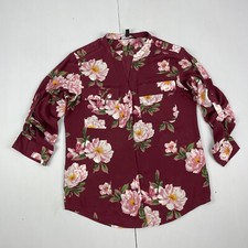 41 Hawthorn Shirt Small Red Womens Blouse Button Up Floral