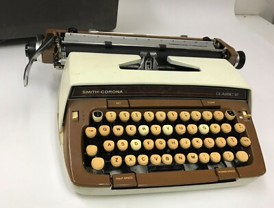 Smith-Corona Classic 12 Typewriter Vintage Portable Brown w