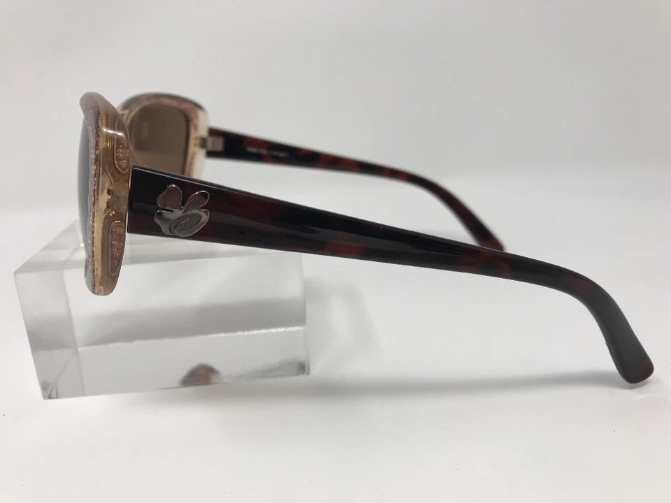 Óculos de sol Banana Moon 57-17-141 BM Col.1 Cat.3 marrom mármore transparente prata E136 - Imagem 4 de 4