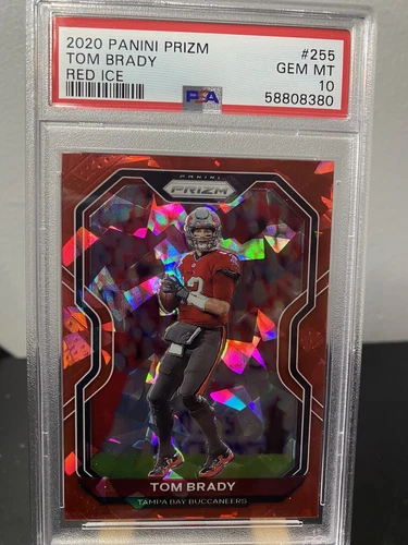 2020 Panini Prizm Tom Brady Red Ice PSA 10 Gem Mint #255 Buccaneers🐐🐐