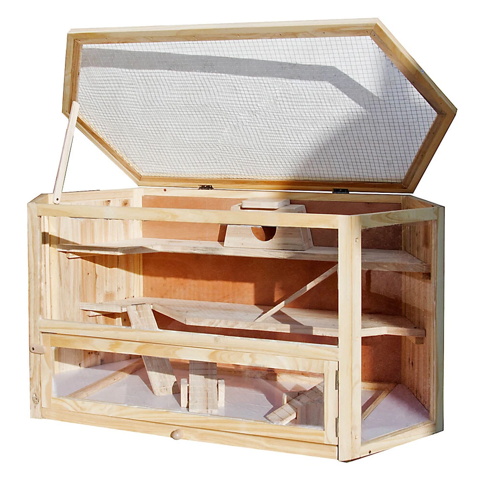 Cage pour rongeur Clapier Lapin Abri pour petits animaux Bois Hamster Étable - Photo 2/4