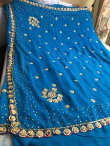 party wear stone work sarees