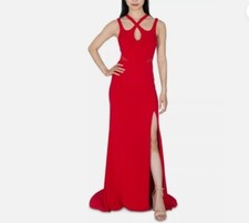 Dear Moon Juniors Strappy Gown Red 7