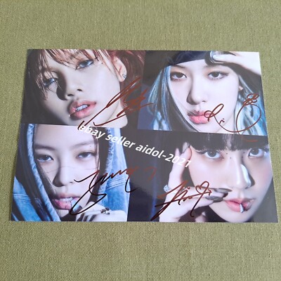 Blackpink ROSE JENNIE JISOO LISA PINK VENOM PHOTO 5*7 AUTOGRAPHED