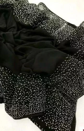 Georgette beads and stones Sexy saree - Image 2 of 3