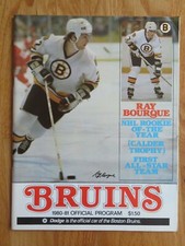 BOSTON BRUINS vs QUEBEC NORDIQUES 2-8-1981 Program RAY BOURQUE ROBBIE FTOREK