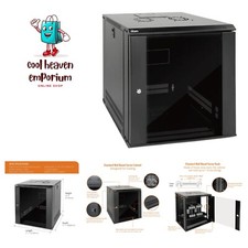 12U Wall Mount Server Cabinet IT Network Rack Enclosure Lockable Door and Sid...