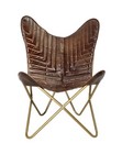 Natural Leather Comfortable Relax ButterflyChair Office Home Lounge Accent Chair