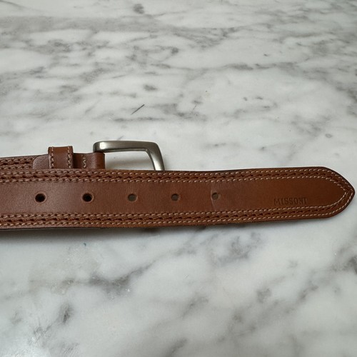 Fibbia per cintura in pelle Missoni uomo taglia 95 adatta fino a 38 (36 34 32) Made in Italy - Foto 8 di 10