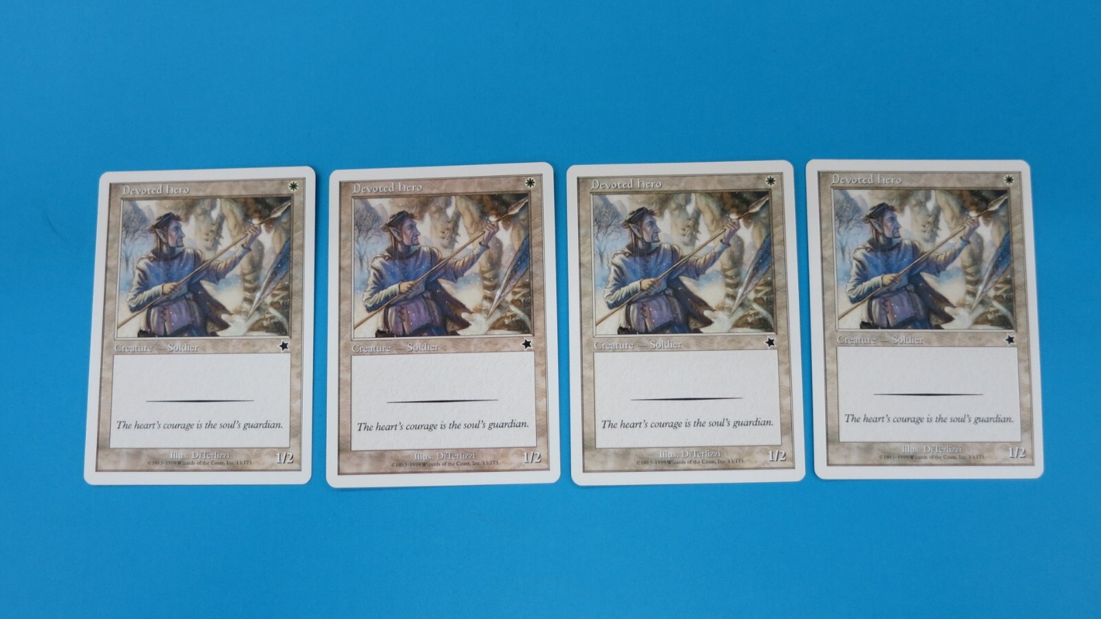 4x  DEVOTED HERO CREATURE SOLDIER  STARTER 1999   MTG MAGIC GATHERING  NM