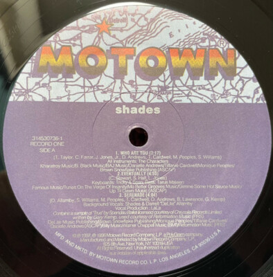 【2LP US R&B 】SHADES Same ('97 Motown) Shades / Shades 1997 US Original Edition 2LP Motown Records