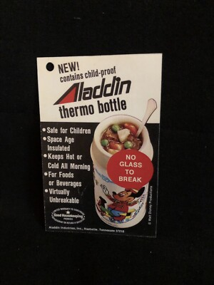 #ad Aladdin Thermos Tag $13.00