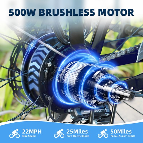 750W Ebike 26\" Electric Bike Bicycle 25Mph CommuterTire Mountain Bikes Adults - Picture 5 of 12
