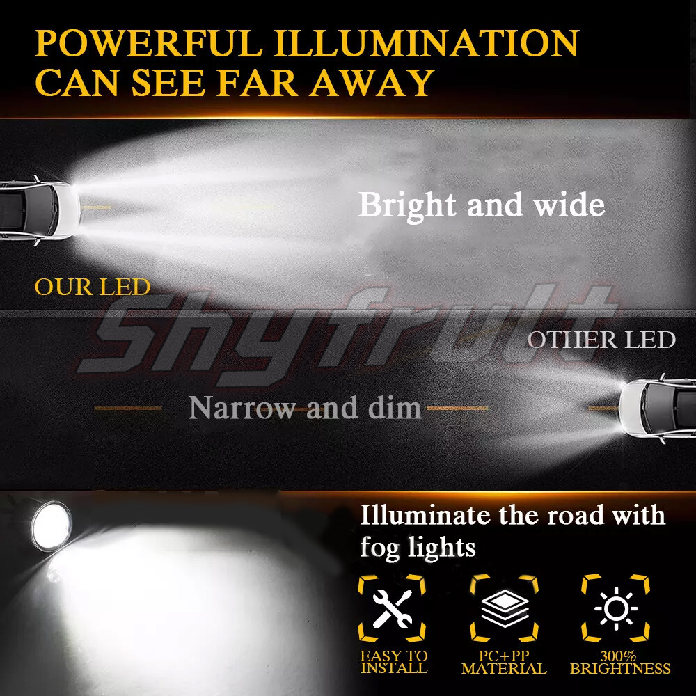 Pair For Ford Explorer 2011-2015 Clear Lens Fog Lights Bumper Lamps