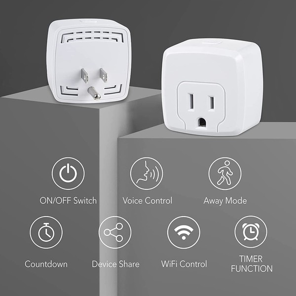Alternate view of Hbn Smart Plug Mini, Wifi Outlet Works Alexa, Google Home Assistant 4-pack