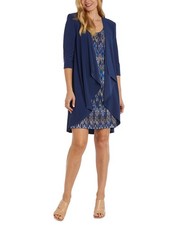 Alex Evenings Women's Flyaway Jacket, Navy, Size- 10 Jacket only 