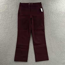 Old Navy Womens Pants Burgundy Size 6 Pixie High Rise Never Fade Cotton Blend
