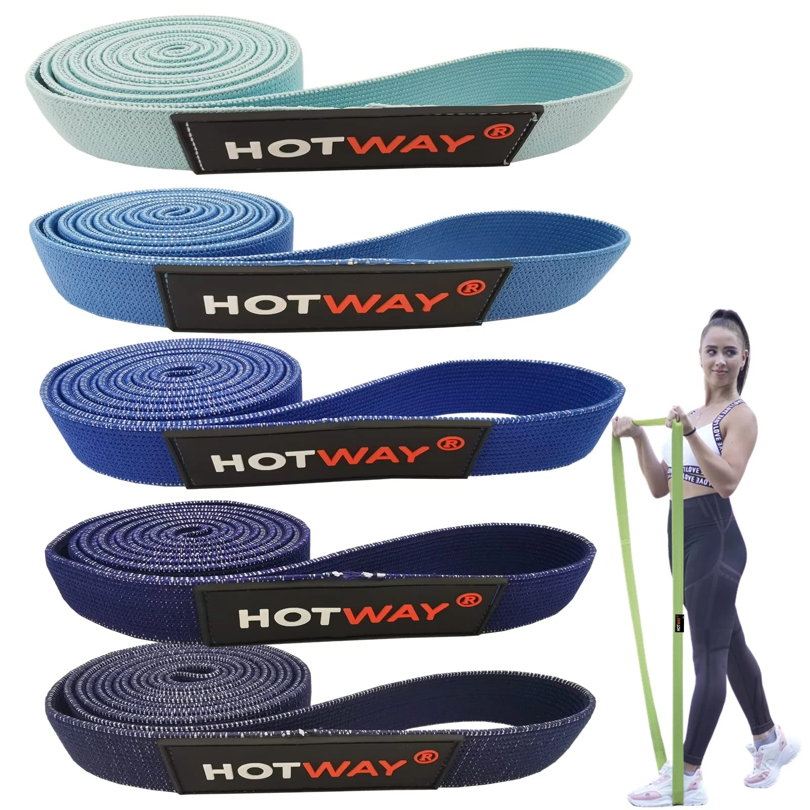 Long Resistance Bands Set, Fabric Pull Up Assistance Exercise Bands for , 5 P...