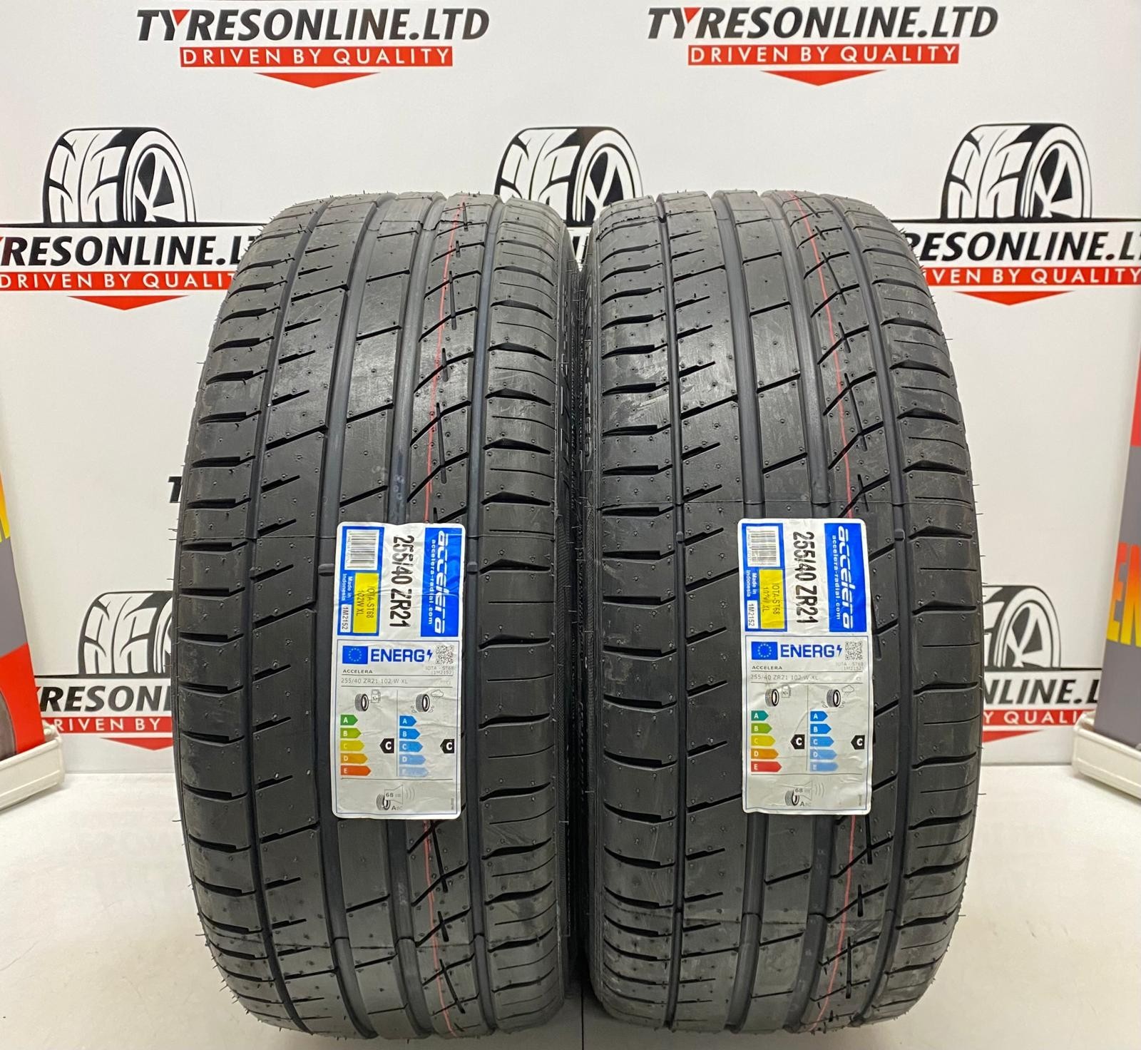 2 X 255 40 21 ACCELERA IOTA ST68  XL 102W 255/40ZR21 BRAND NEW 2554021