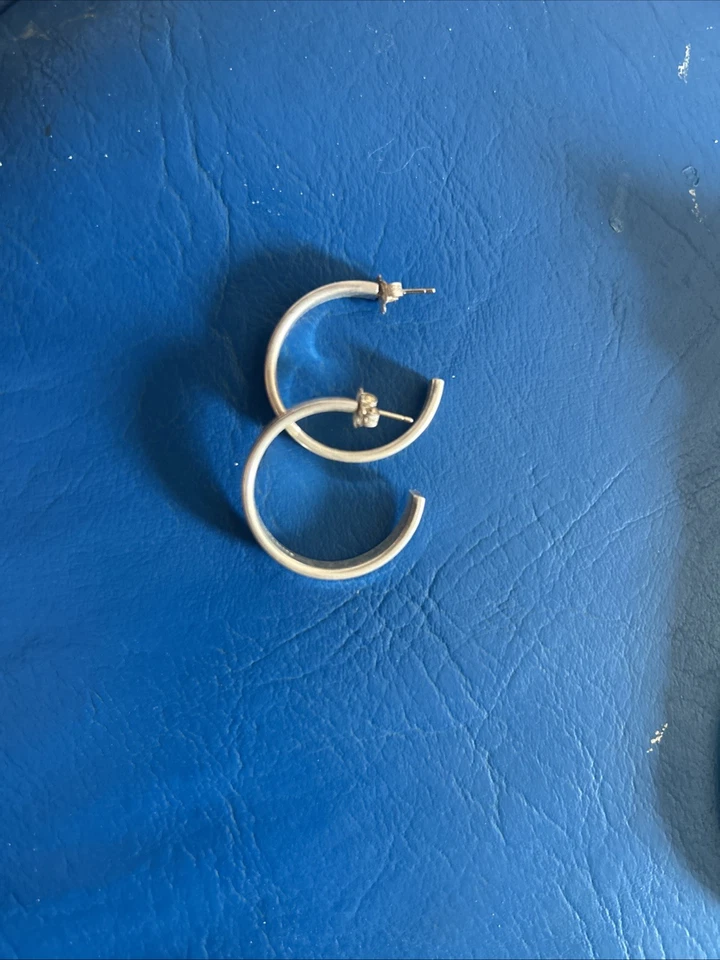 Tiffany & Co Plata 1837 28mm Estrecho Mediano Aro Pendientes Caja Bolsa 3mm Foto 2 de 3