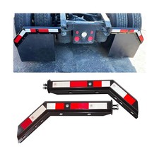 Black Angled Spring Loaded Mud Flap Hanger Bracket Mudflap Holder Set 1-1/8" ...