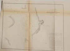 1856 B&W US Coast Survey Map Chart Steilacoom Harbor Washington Territory Bache