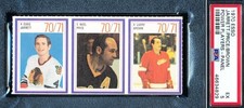1970 ESSO HOCKEY POWER PLAYERS JARRETT/PRICE/BROWN ROOKIE PSA 5 TRIPLE PANEL SP