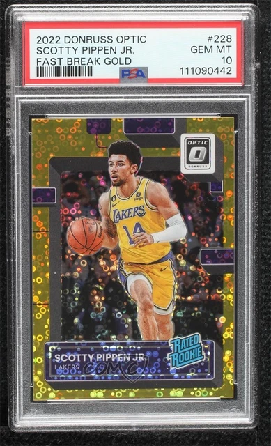 2022 Donruss Optic Gold Fast Break Prizm 6/10 Scotty Pippen Jr PSA 10 Rookie RC