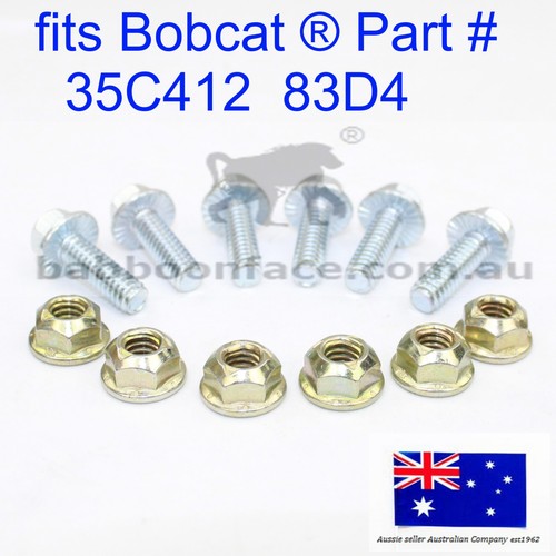 for 6x Bobcat Flange Head Bolt 35C412 Flanged CONE LOCK NUT 83D4 T750 T76 T770 - Foto 4 di 7