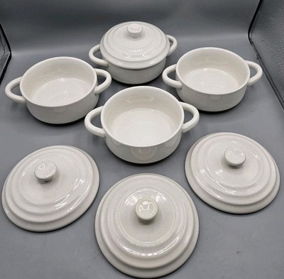 MALACASA Mini Cocotte Set - 12 OZ Small Casserole Dishes for Oven Ramekins w Lid