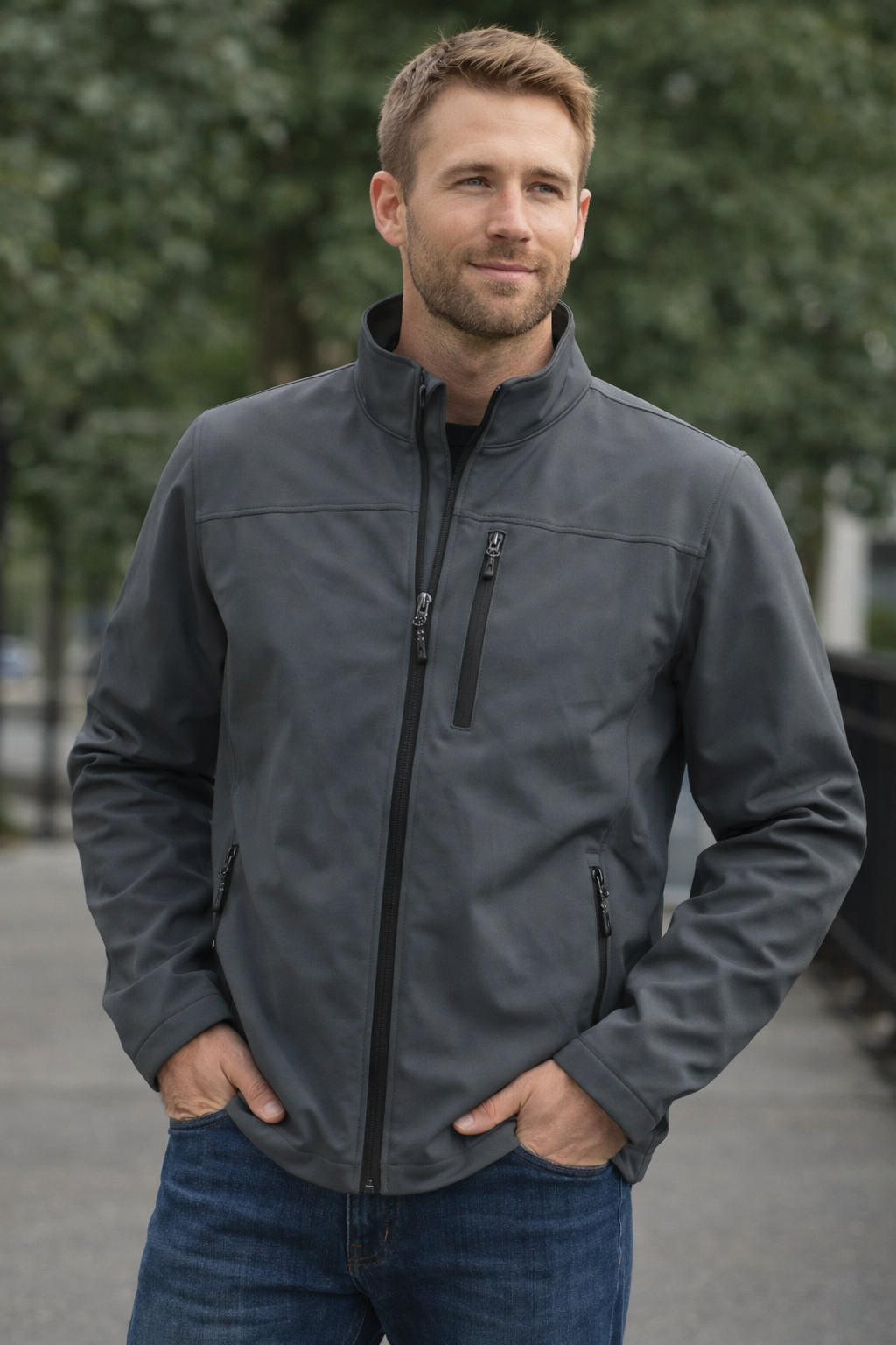 Gray , Softshell Outside. Fleece Inside. The Ultimate Men We