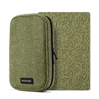 Byootique Travel Makeup Brush Holder Bag Cosmetic Brush Organizer Rococo Green