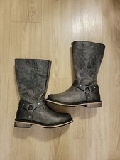 Harley Davidson Sally 13" Womens Motorcycle Boots Size 10 M Grey
