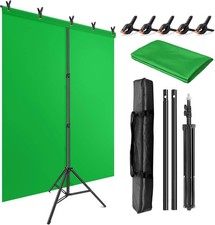 Green Screen Backdrop Kit with Stand 5X6.5ft Portable GreenScreen Background