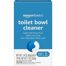 Toilet Bowl Cleaner Tablets Oxygen Bleach Scented Blue 5 Count Pack of 1