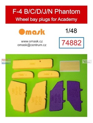 OMK74882 1:48 Omask Wheel Bay Plugs - F-4B F-4C F-4D F-4J F-4N Phantom II (ACA