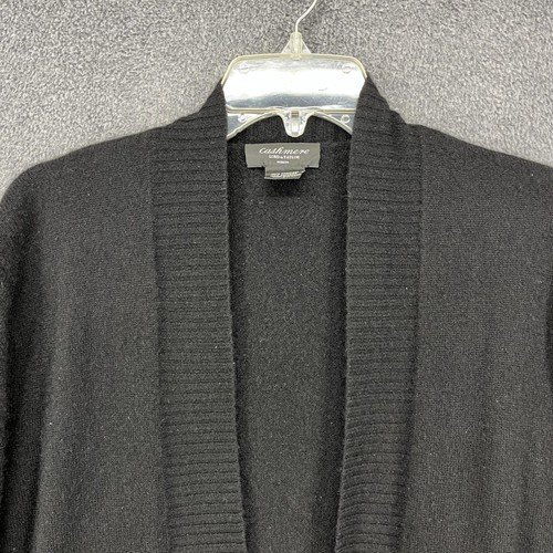 Lord & Taylor Sweater Womens 3X Black 100% Cashmere Open Front Cardigan Plus - Picture 2 of 16
