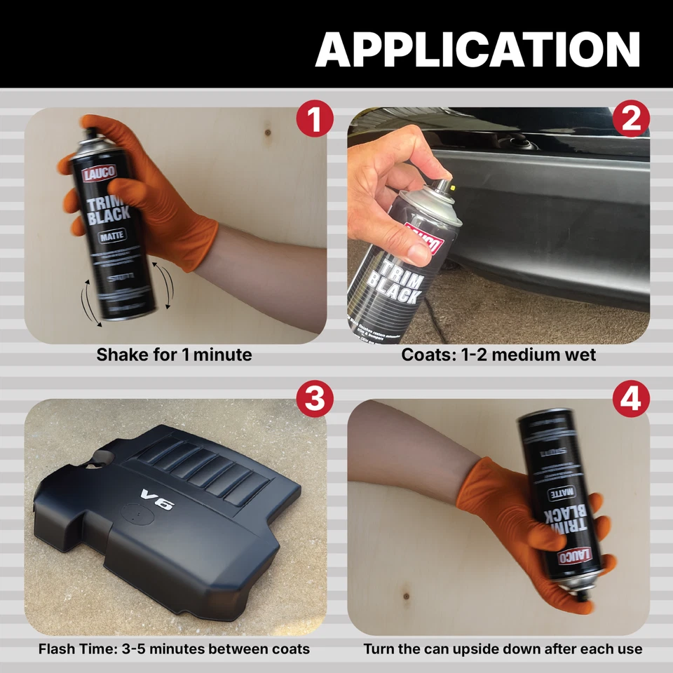 Borde negro mate 13 oz. Lata de pintura en aerosol automotriz Foto 4 de 4