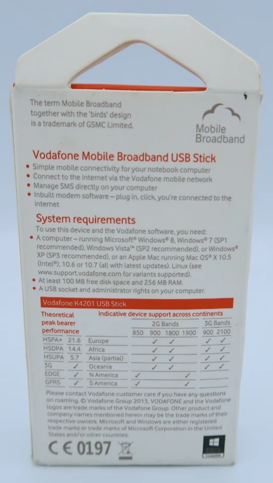 NEW Vodafone Mobile Broadband K4201 USB Stick/Dongle 3G Notebook Laptop Computer - Image 3 of 4