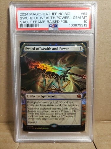 Sword of Wealth and Power Raised Foil Showcase PSA 10 OTJ Magic the Gathering 64