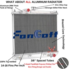 Aluminum 3 Row Radiator For 1987-1991 1990 Dodge Dakota 2.2L 2.5L 3.9L DPI981